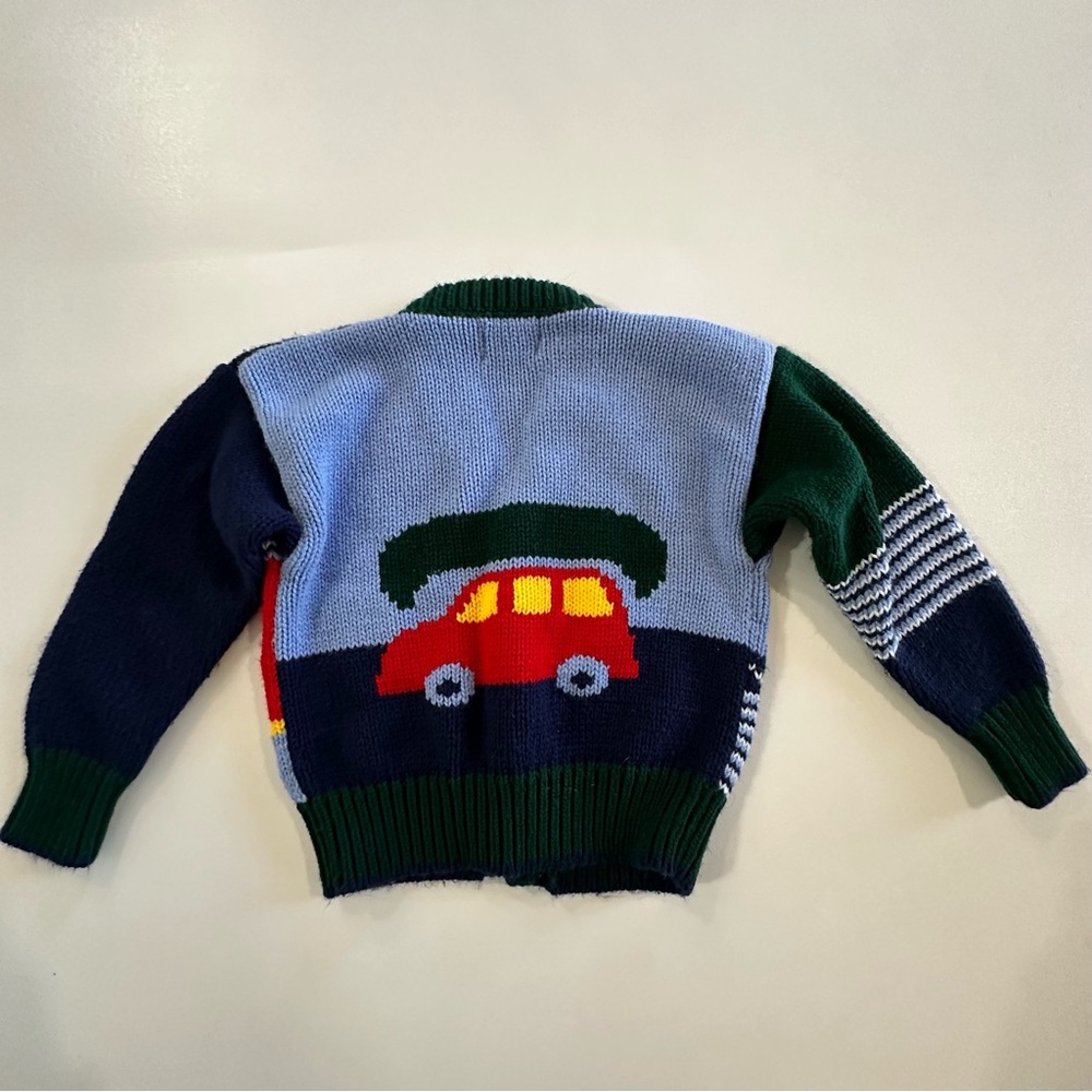 Kitestrings Vintage Yarn Knit Boy Scout Wood Button Down Cardigan Boys Size 4 - Picture 7 of 8